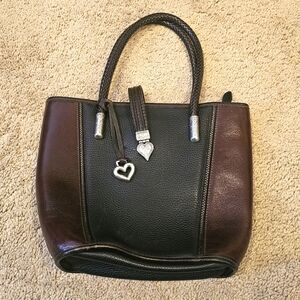 Brighton Womens Brown / Black Leather Shoulder Bag Purse